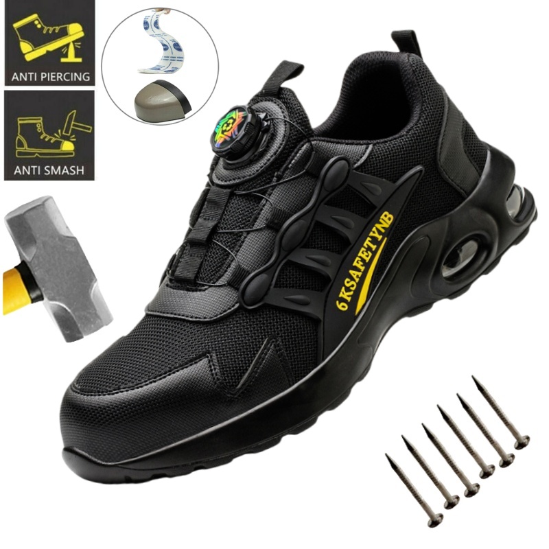 Men'S Shoes For Tennis - Zapatos de Seguridad con Botón Giratorio,