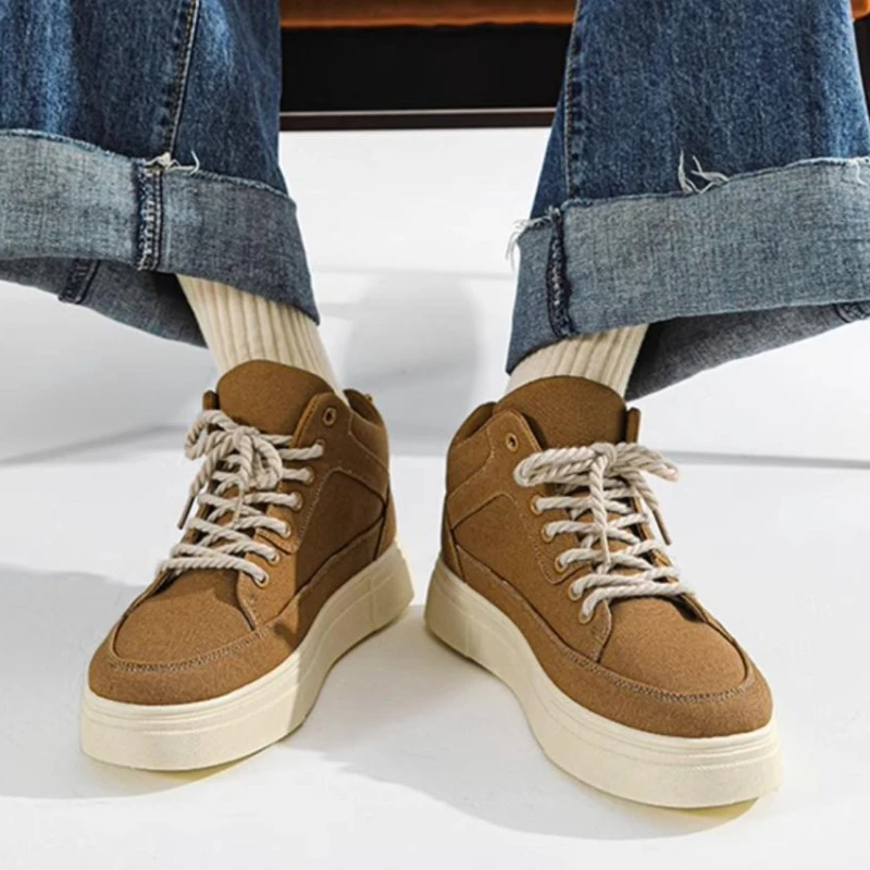 Men'S Shoes Increase Height - Zapatos de lona de suela gruesa