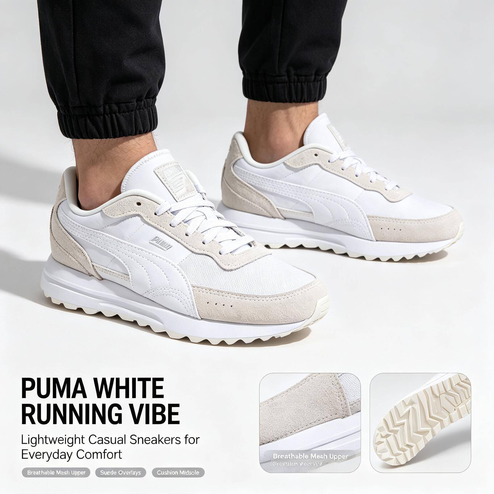Men'S Shoes Puma Sneakers - Nuevas zapatillas de correr ligeras blancas