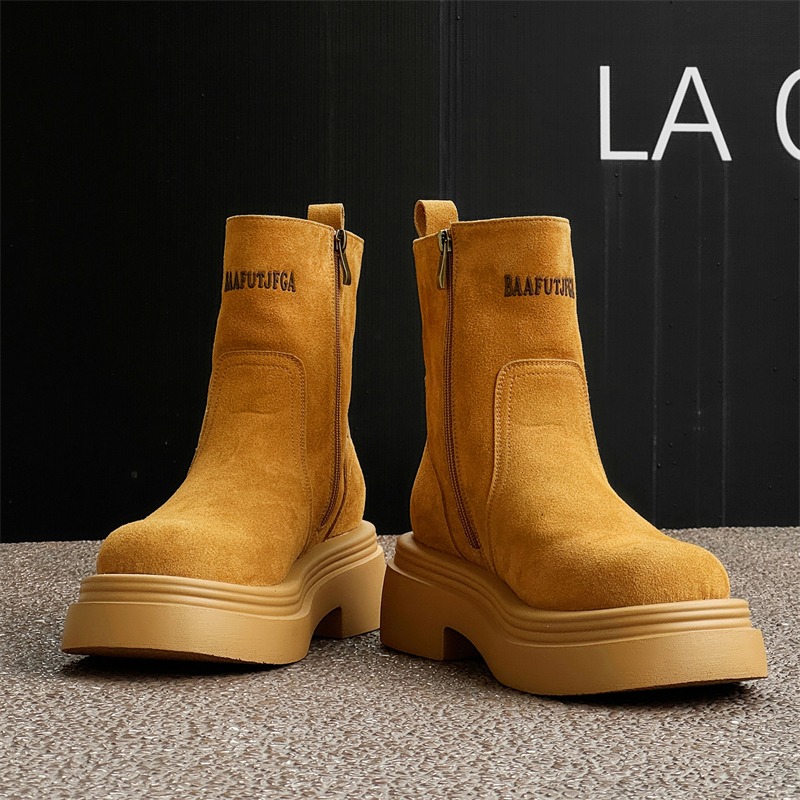 Men'S Shoes Increase Height - Botas Cortas de Invierno Estilo Retro