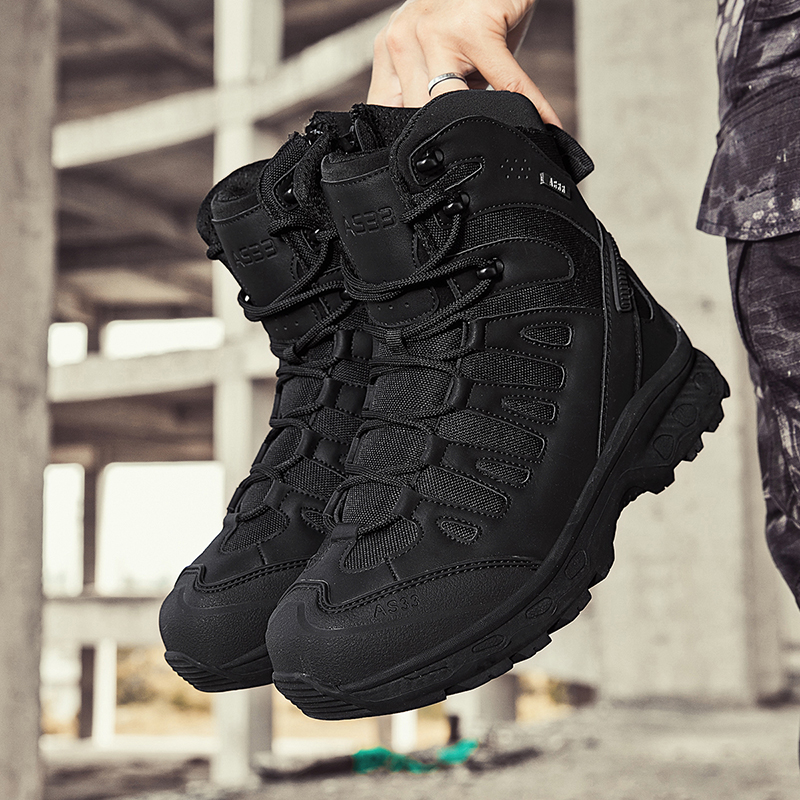 Men Shoes Brand - Botas tácticas para hombre con cordones,