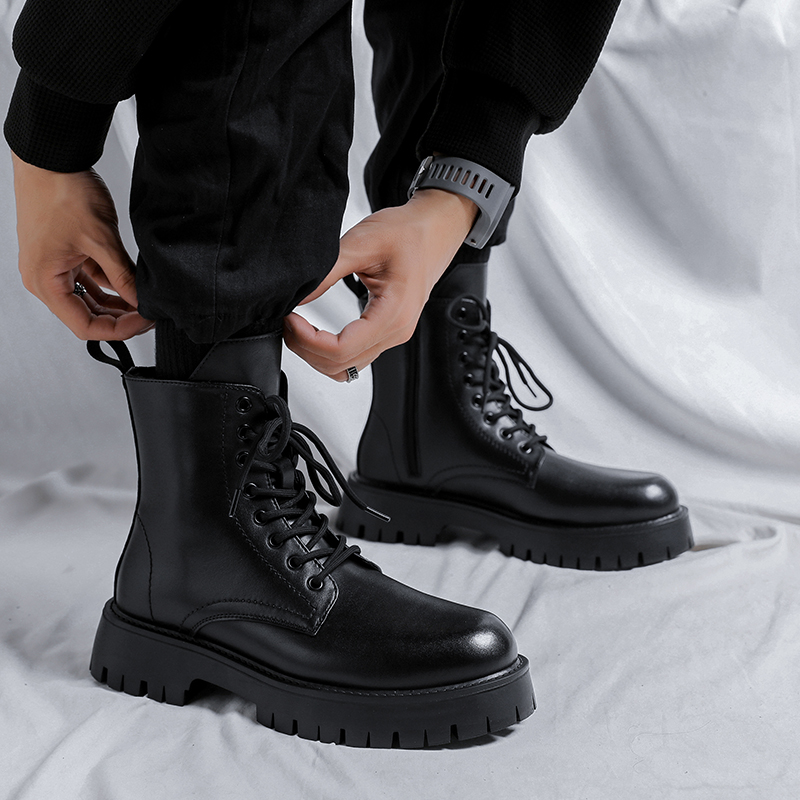 Botas de cuero genuino de lujo - Men Shoes Brand reseña y precio