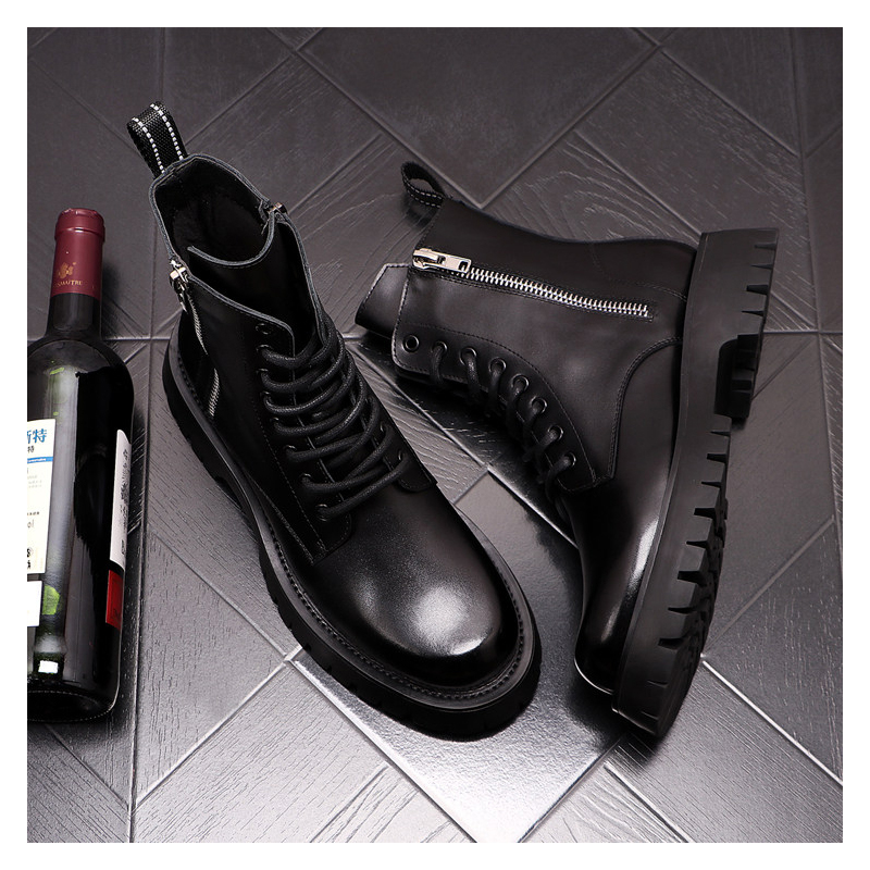 Botas de cuero genuino de lujo - Men Shoes Brand reseña y precio